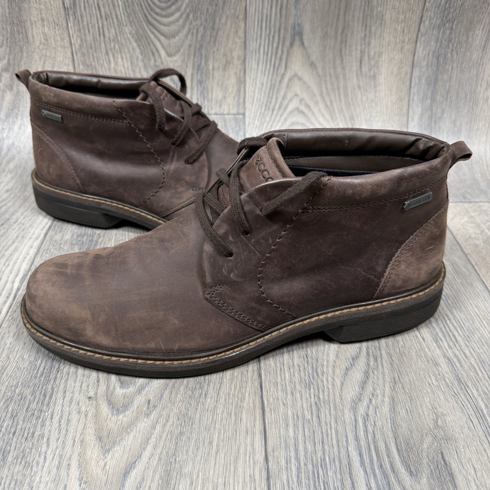 ECCO Turn GTX Gore-Tex Lace-Up Brown Chukka Boots Size 47EU 13US